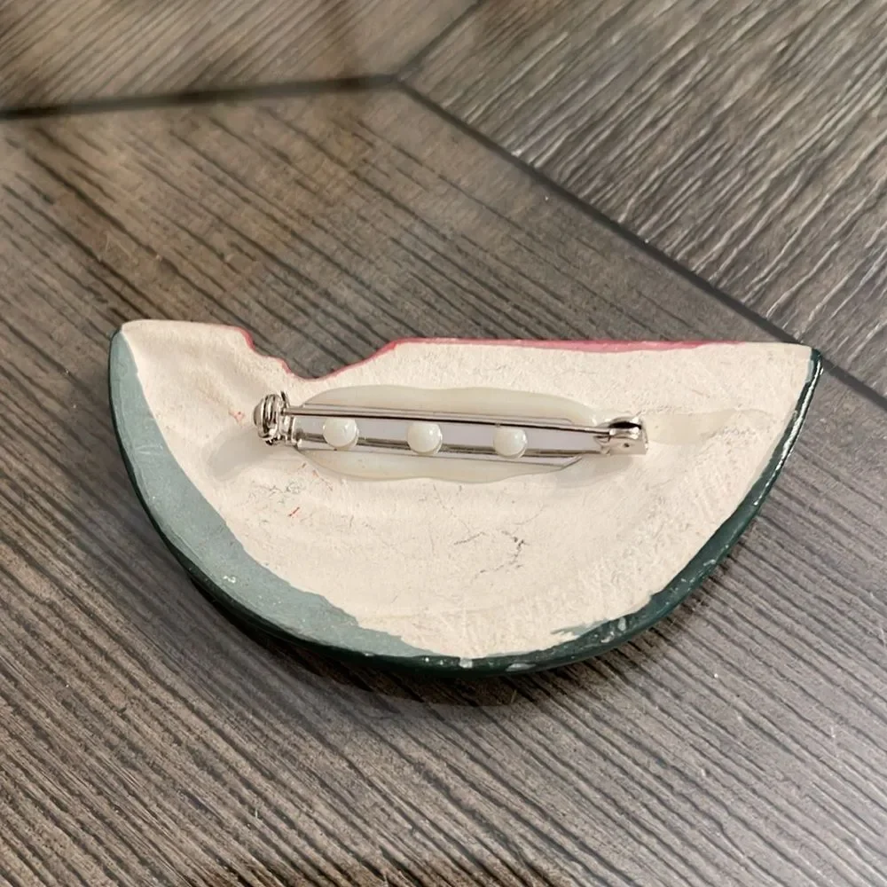Vintage Watermelon Slice Ceramic Pin